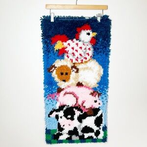 Latch Hook Rug Art Farm Animals